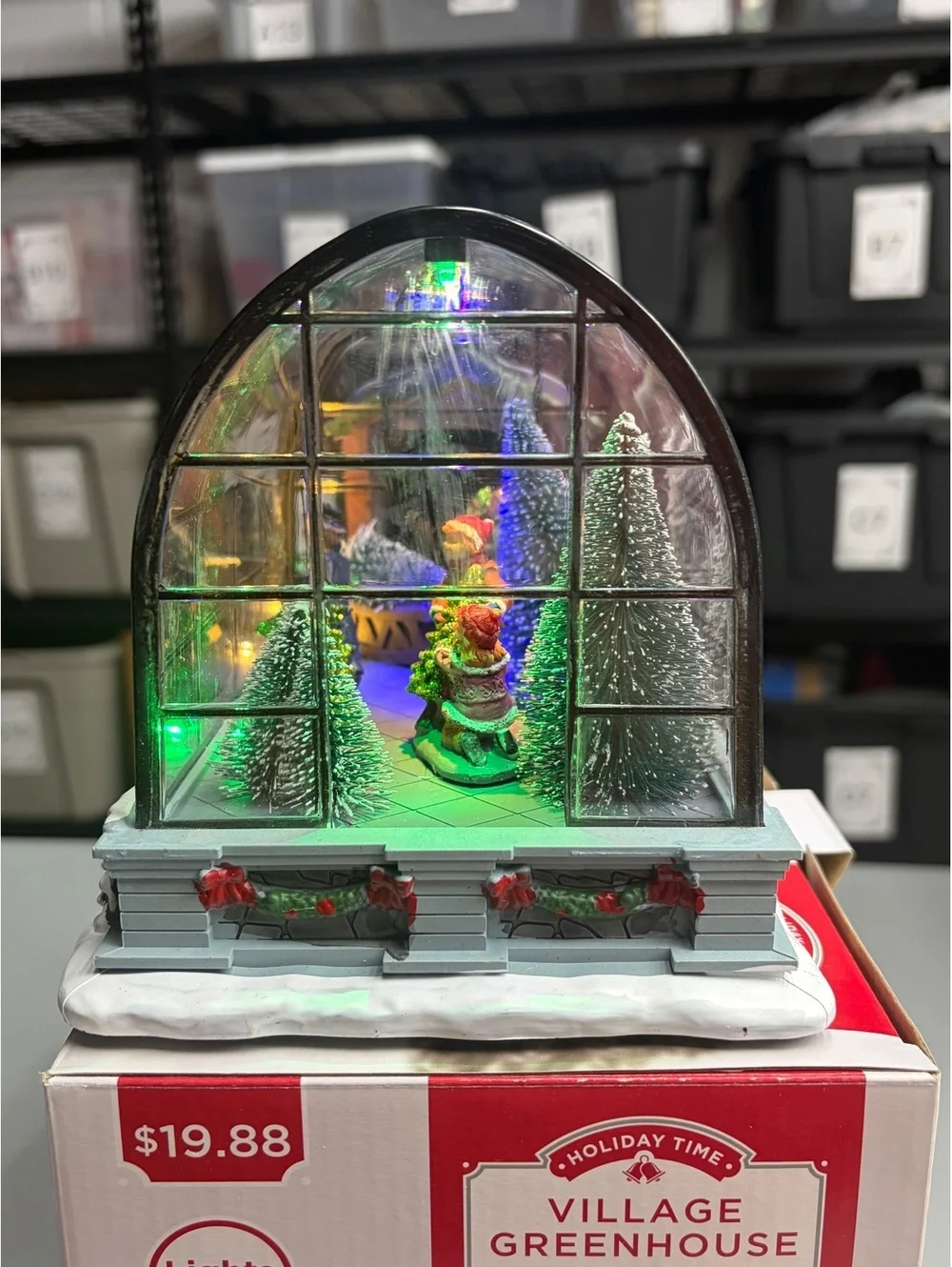 Holiday Time Village Greenhouse Lights Up Original Box Collectible